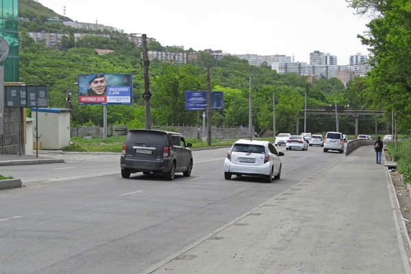 Фотография рекламного носителя, тип: Билборд 3x6, адрес: Луговая ул., д.81, Владивосток, Приморский край, Россия. Сторона Б №836158