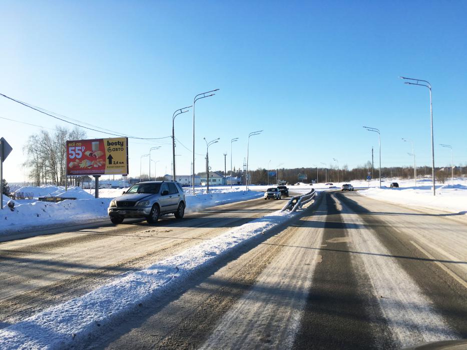 Фотография рекламного носителя, тип: Билборд 3x6, адрес: М9 Балтия-КП Княжье Озеро-П. Слобода а/д., 1 850м, Московская область, Россия. Сторона B №658526