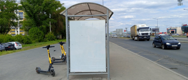 Фотография рекламного носителя, тип: Остановка 1.8x1.2, адрес: Московское ш., 18 000м, Самара, Самарская область, Россия. Сторона B2 №830056