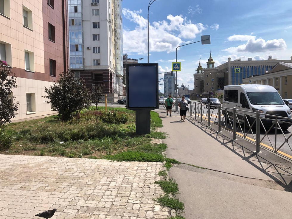 Фотография рекламного носителя, тип: Ситиформат 1.8x1.2, адрес: Тихомирнова ул., д.3, поз.1, Казань, Республика Татарстан, Россия. Сторона Б №581814