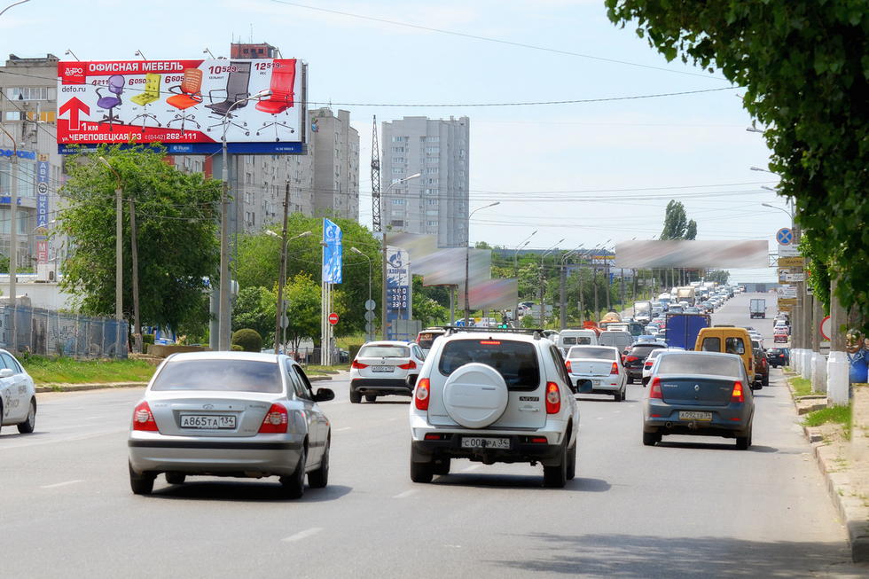 Фотография рекламного носителя, тип: Суперсайт 4x12, адрес: Череповецкая ул. Х Елецкая ул., Волгоград, Волгоградская область, Россия. Сторона Б №508622