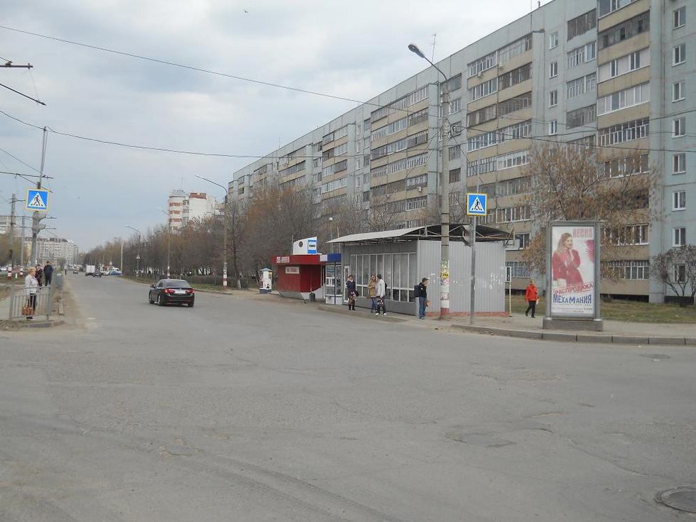 Фотография рекламного носителя, тип: Пиллар 3x1.4, адрес: Рябиква ул. Х Отрадная ул., Ульяновск, Ульяновская область, Россия. Сторона А1 №1027702