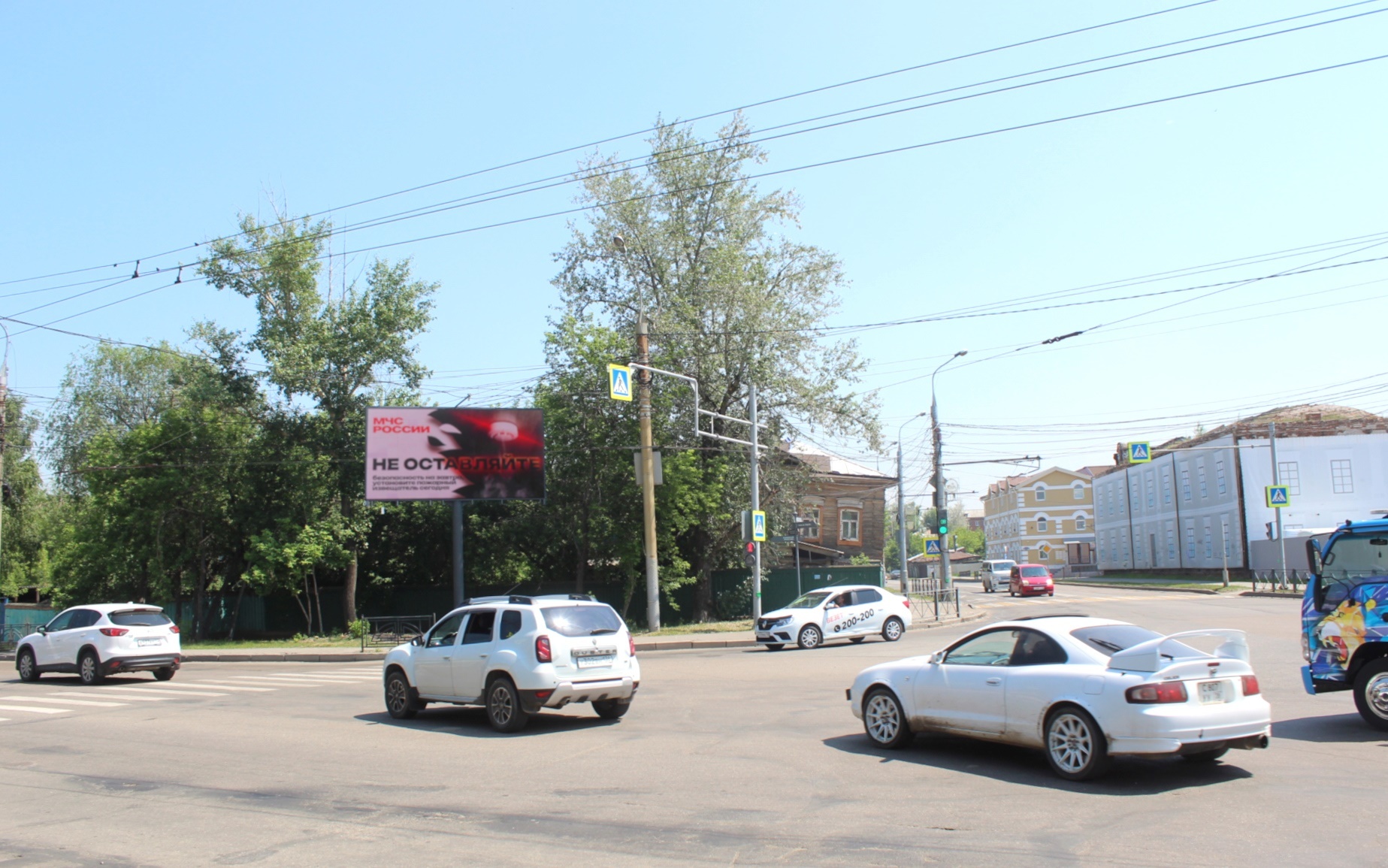 Фотография рекламного носителя, тип: Билборд 3x6, адрес: Декабрьских Событий ул. Х Рабочая ул., Иркутск, Иркутская область, Россия. Сторона А1 №1325140