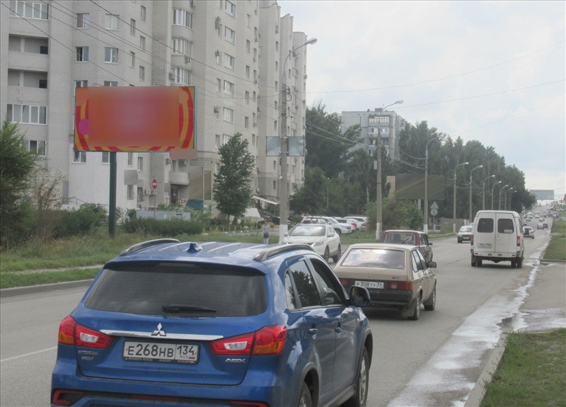 Фотография рекламного носителя, тип: Билборд 3x6, адрес: Землячки ул., д.58А перед 8-й Воздушной армии ул., Волгоград, Волгоградская область, Россия. Сторона Б №596111