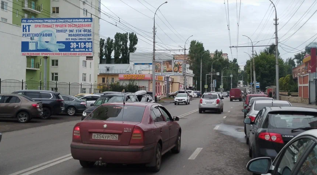 Фотография рекламного носителя, тип: Билборд 3x6, адрес: Чернышевская ул. Х Вольская ул, Саратов, Саратовская область, Россия. Сторона Б №1078142