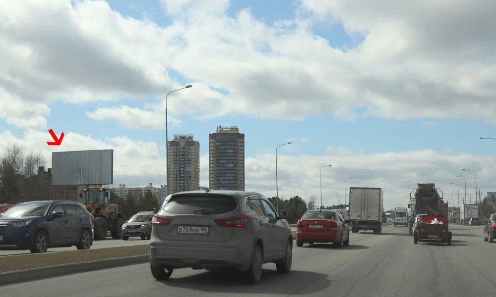 Фотография рекламного носителя, тип: Билборд 3x6, адрес: Тюменский тракт, поз.3, Сургут, Ханты-Мансийский автономный округ – Югра, Россия. Сторона Б №1068241