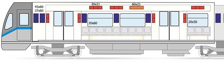 Стикеры в вагоне метро