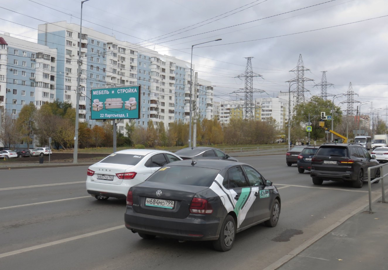 Фотография рекламного носителя, тип: Билборд 3x6, адрес: Демократическая ул. д.2б Х Ново-Садовая ул., Самара, Самарская область, Россия. Сторона В1-В10 №794485