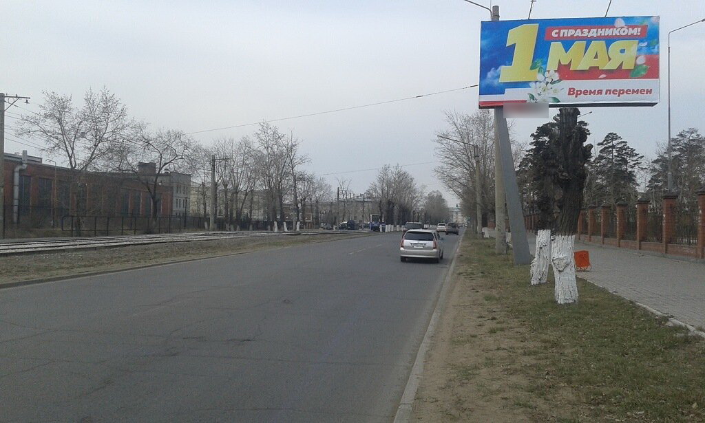 Фотография рекламного носителя, тип: Билборд 3x6, адрес: 50-летия Октября пр-т., проходная ЛВРЗ, Улан-Удэ, Республика Бурятия, Россия. Сторона А №697310