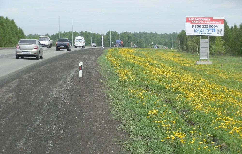 Фотография рекламного носителя, тип: Билборд 3x6, адрес: Мариинск-Красноярск-Иркутск а/д., поз.4, Кемерово, Кемеровская область, Россия. Сторона А №847013