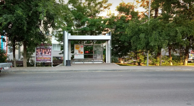 Фотография рекламного носителя, тип: Остановка 1.8x1.2, адрес: Героев-Разведчиков ул., д.28, поз.2, Краснодар, Краснодарский край, Россия. Сторона А1 №862907