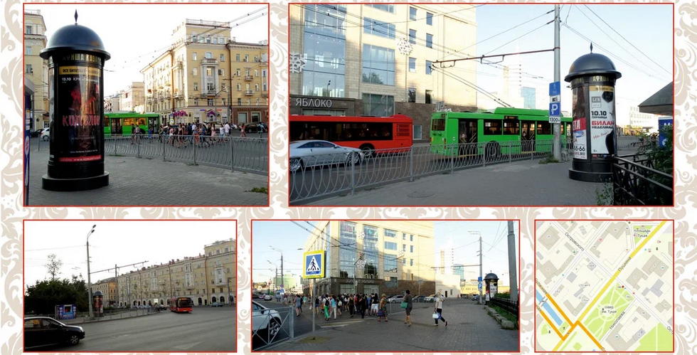 Фотография рекламного носителя, тип: Пиллар 3x1.4, адрес: Островского ул., д.38А, Казань, Республика Татарстан, Россия. Сторона А1 №1021819