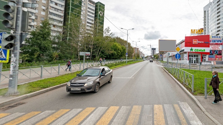 Фотография рекламного носителя, тип: Ситиборд 2.7x3.7, адрес: Советской Армии ул., д.11В, Пермь, Пермский край, Россия. Сторона А1-А3 №759118