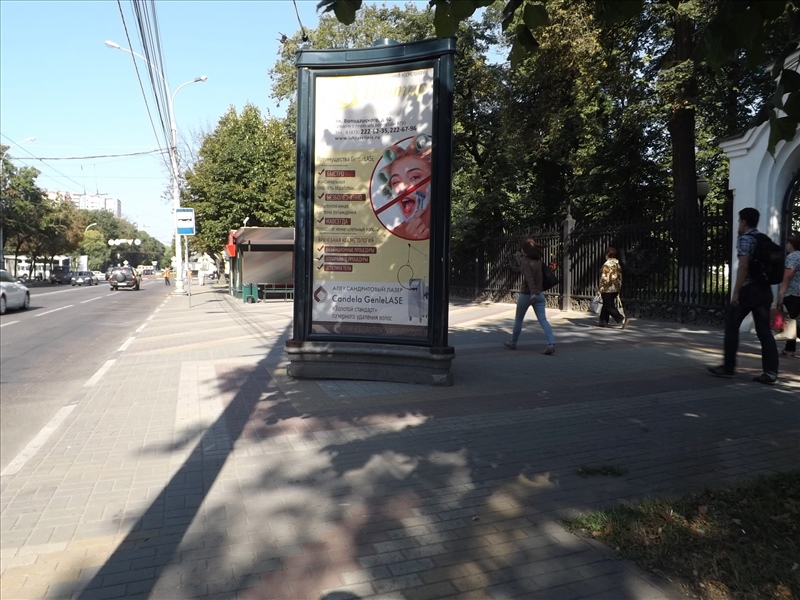 Фотография рекламного носителя, тип: Пиллар 3x1.4, адрес: Феоктистова ул. Х Революции пр-т., Воронеж, Воронежская область, Россия. Сторона А1 №540435