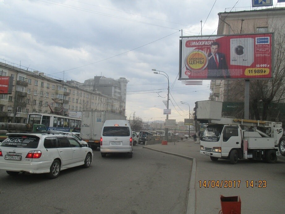 Фотография рекламного носителя, тип: Билборд 3x6, адрес: 50-летия Октября пр-т. Х Цивилева ул., поз.2, Улан-Удэ, Республика Бурятия, Россия. Сторона А1-А3 №697312