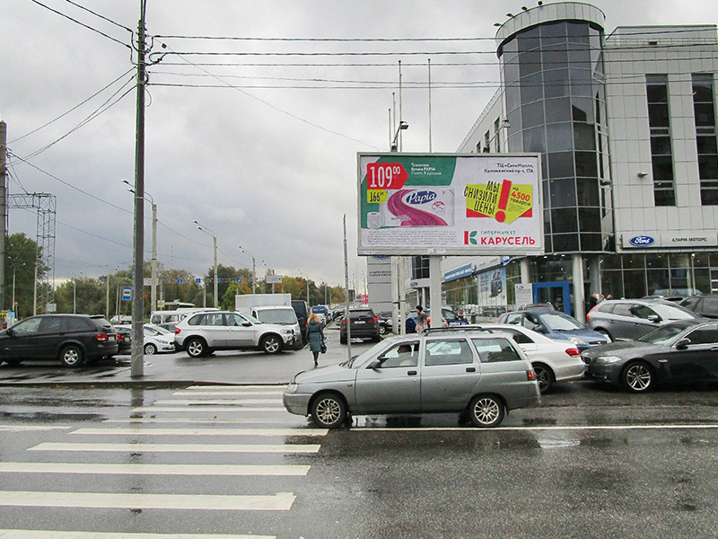 Фотография рекламного носителя, тип: Билборд 3x6, адрес: Коломяжский пр-т., д.18 Х Аэродромная ул., Санкт-Петербург, Россия. Сторона A №1094409