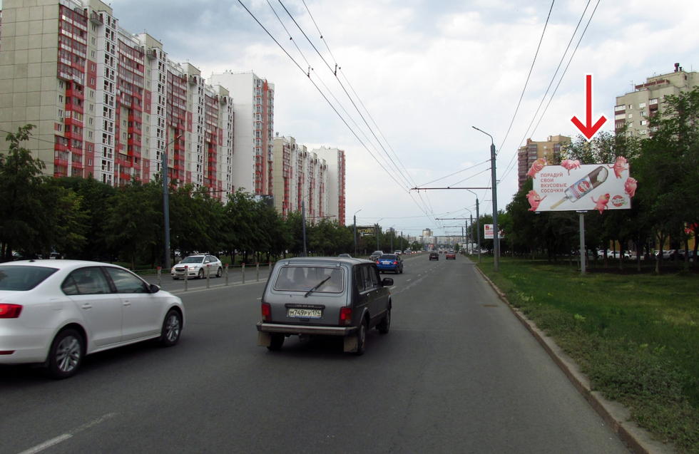 Фотография рекламного носителя, тип: Билборд 3x6, адрес: Братьев Кашириных ул., д.114, Челябинск, Челябинская область, Россия. Сторона A №392233