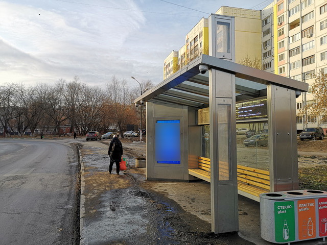 Фотография рекламного носителя, тип: Остановка, адрес: Голубева ул., ост. Школа-интернат, поз.2, Нижний Новгород, Нижегородская область, Россия. Сторона A+B №869976