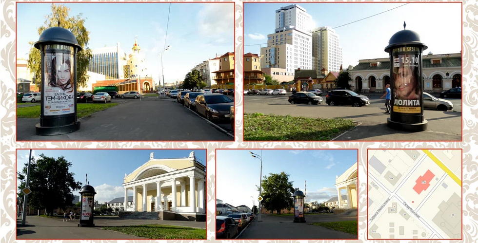 Фотография рекламного носителя, тип: Пиллар 3x1.4, адрес: Петербургская ул., д.55Б, Казань, Республика Татарстан, Россия. Сторона А3 №1021815