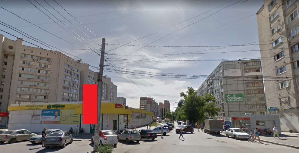 Фотография рекламного носителя, тип: Панель-кронштейн, адрес: Мясникова ул., поз.1, Волгоград, Волгоградская область, Россия. Сторона А №1097128