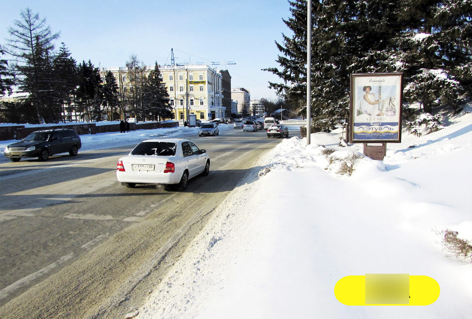 Фотография рекламного носителя, тип: Ситиформат 1.8x1.2, адрес: Лермонтова ул., д.12, Омск, Омская область, Россия. Сторона А №603432