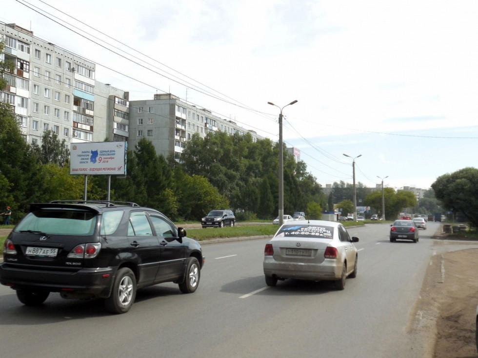 Фотография рекламного носителя, тип: Билборд 3x6, адрес: Менделеева пр-т., д.19/2, Омск, Омская область, Россия. Сторона В №1009921