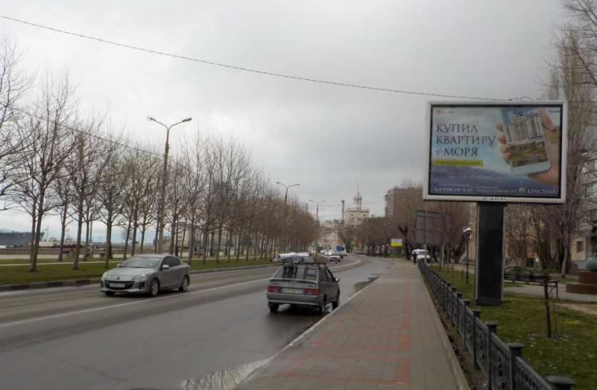 Фотография рекламного носителя, тип: Ситиборд 2.7x3.7, адрес: Мира ул., д.17-19, Новороссийск, Краснодарский край, Россия. Сторона А1-А4 №599780