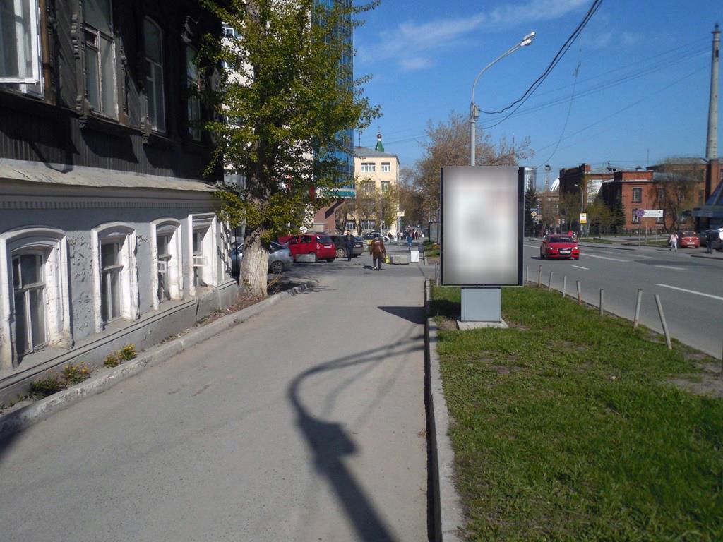 Фотография рекламного носителя, тип: Ситиформат 1.8x1.2, адрес: Куйбышева ул., д.29-С Х Ванцетти ул., Екатеринбург, Свердловская область, Россия. Сторона Б1 №1323795