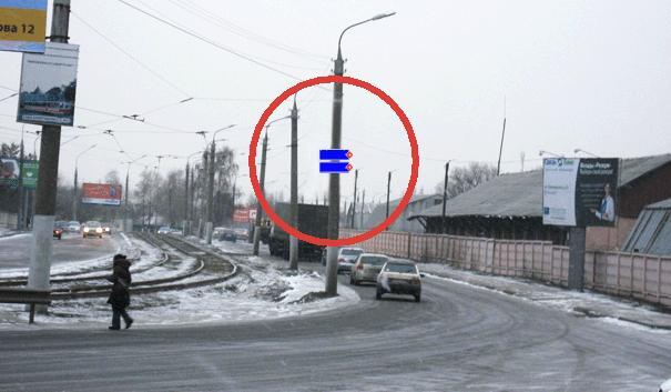 Фотография рекламного носителя, тип: Дорожный указатель, адрес: Ворошилова ул., д.49а, Воронеж, Воронежская область, Россия. Сторона A2 №772952