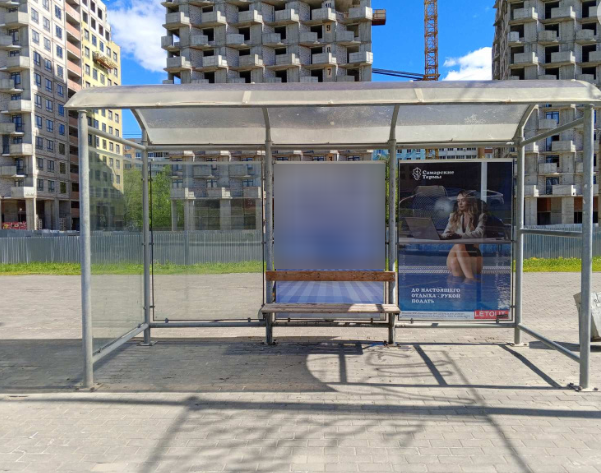 Фотография рекламного носителя, тип: Остановка 1.8x1.2, адрес: Московское ш. Х Бубнова ул., Самара, Самарская область, Россия. Сторона A1 №828724
