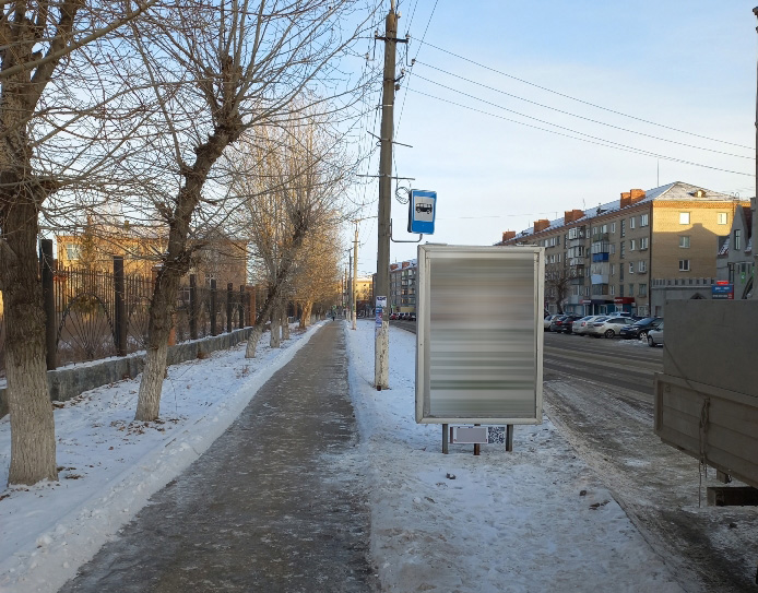 Фотография рекламного носителя, тип: Ситиформат 1.8x1.2, адрес: им. Ю.А. Гагарина ул., в районе Троицкого авиационного технического колледжа, Троицк, Челябинская область, Россия. Сторона В №973711