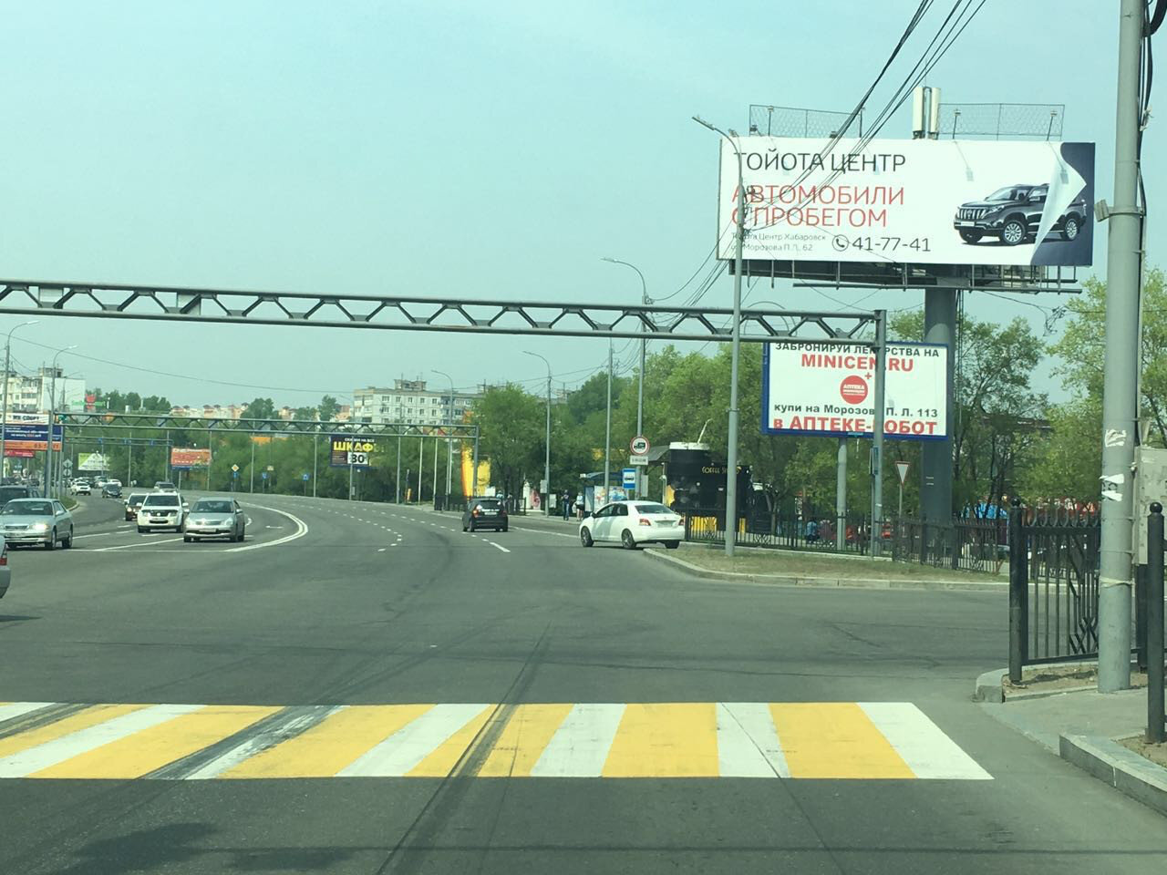 Фотография рекламного носителя, тип: Билборд 3x6, адрес: Павла Морозова ул. Х Флегонтова ул., поз.1, Хабаровск, Хабаровский край, Россия. Сторона А №971464
