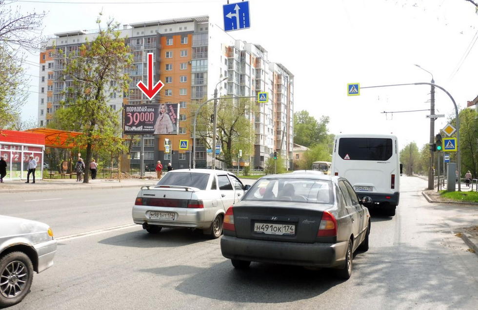 Фотография рекламного носителя, тип: Билборд 3x6, адрес: Новороссийская ул. Х Ереванская ул., Челябинск, Челябинская область, Россия. Сторона В №373852