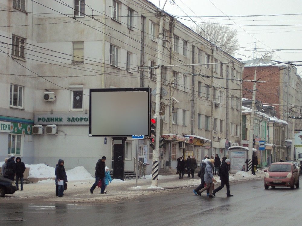 Фотография рекламного носителя, тип: Ситиборд 2.7x3.7, адрес: Московская ул. Х Университетская ул., Саратов, Саратовская область, Россия. Сторона Б №717591