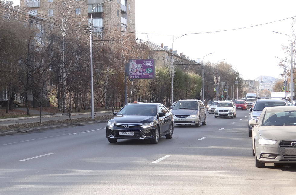 Фотография рекламного носителя, тип: Ситиборд 2.7x3.7, адрес: Карла Маркса ул., д.137, Красноярск, Красноярский край, Россия. Сторона В №534615