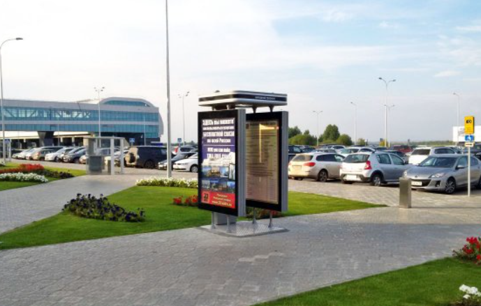 Фотография рекламного носителя, тип: Ситиформат 1.8x1.2, адрес: Аэропорт, выход из Терминала 1, Казань, Республика Татарстан, Россия. Сторона A №488699