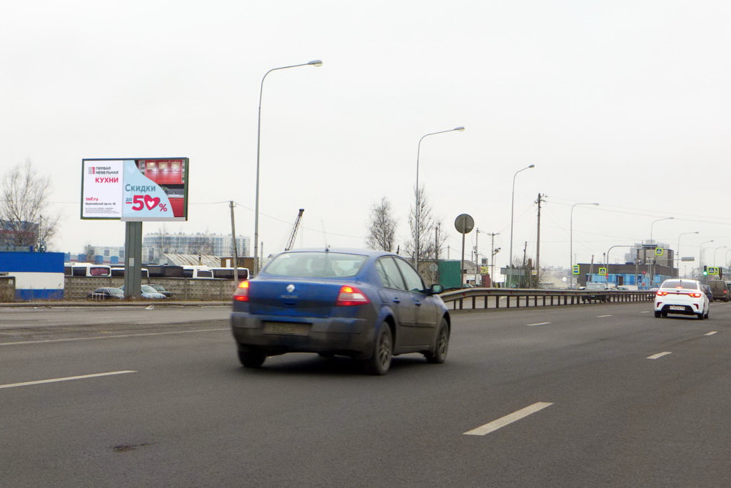 Фотография рекламного носителя, тип: Билборд 3x6, адрес: Октябрьская наб., д.31, Кудрово, Ленинградская область, Россия. Сторона B №803899