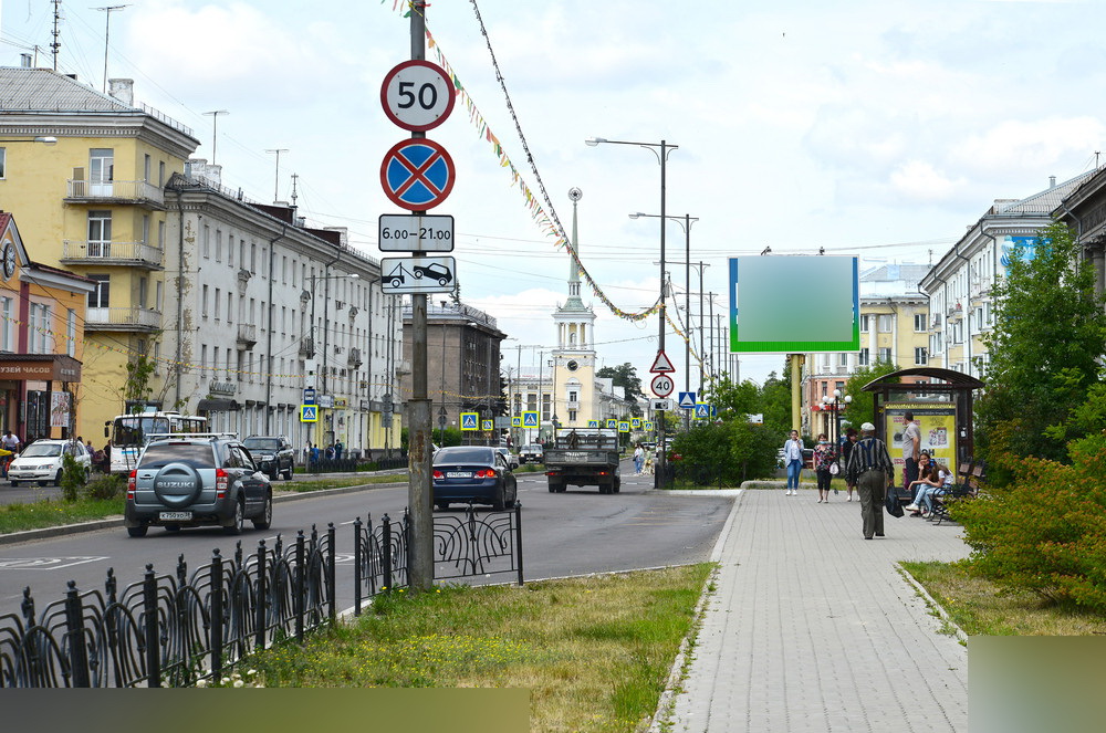 Фотография рекламного носителя, тип: Ситиборд 2.7x3.7, адрес: Карла Маркса ул., ТЦ Пальмира, Ангарск, Иркутская область, Россия. Сторона A1-А3 №860013