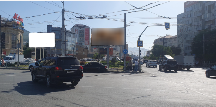 Фотография рекламного носителя, тип: Билборд 3x6, адрес: Али-Гаджи Акушинского ул., Троллейбусное кольцо, Махачкала, Республика Дагестан, Россия. Сторона А1 №1096341