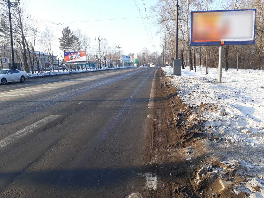 Фотография рекламного носителя, тип: Ситиборд 2.7x3.7, адрес: Карла Маркса ул. Х Окружная ул., Хабаровск, Хабаровский край, Россия. Сторона А №971736