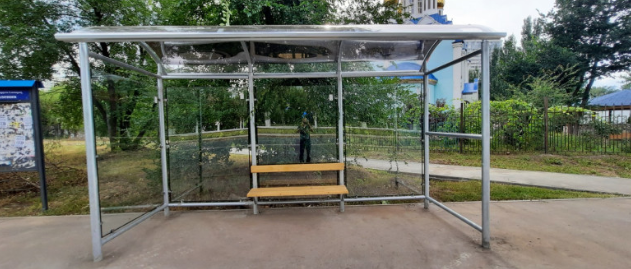 Фотография рекламного носителя, тип: Остановка 1.8x1.2, адрес: Московское ш. Х Советской Армии ул., Самара, Самарская область, Россия. Сторона А2 №1080131