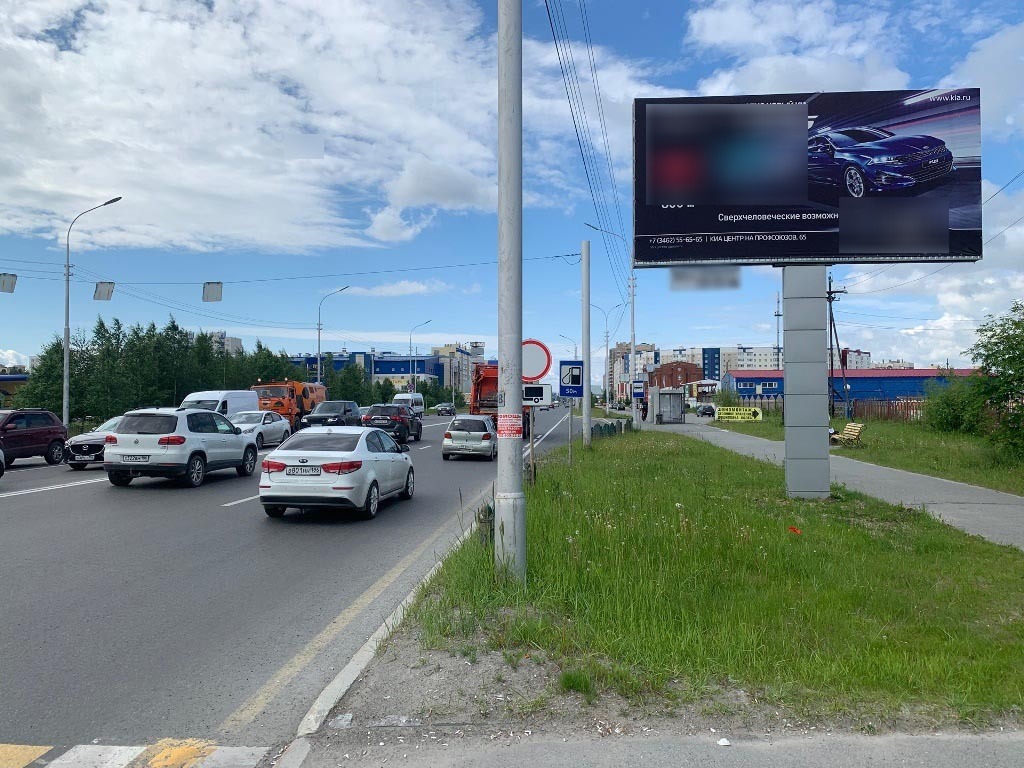 Фотография рекламного носителя, тип: Билборд 3x6, адрес: 30 лет Победы ул., д.49, поз.1, Сургут, Ханты-Мансийский автономный округ – Югра, Россия. Сторона А №609896