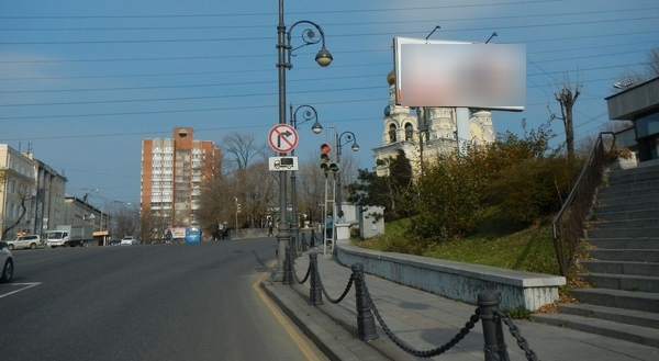 Фотография рекламного носителя, тип: Билборд 3x6, адрес: Океанский пр-т. Х Октябрьская ул., д.14, Владивосток, Приморский край, Россия. Сторона А №774844