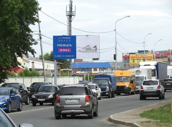 Фотография рекламного носителя, тип: Билборд 3x6, адрес: Уфимское шоссе ул. Х Чудская ул., Уфа, Республика Башкортостан, Россия. Сторона Б №1057322