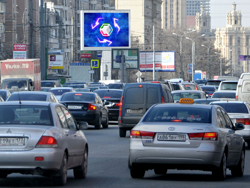 Фотография рекламного носителя, тип: Видеоэкран, адрес: Новый Арбат ул., д.23, Москва, Россия. Сторона Б №437322