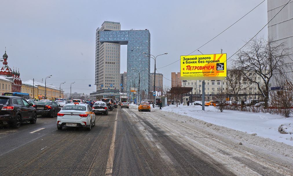 Фотография рекламного носителя, тип: Билборд 3x6, адрес: Сергия Радонежского ул., д.12, корп.1, Москва, Россия. Сторона Аh1-Аh4 №957227