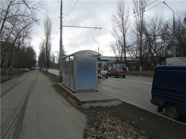 Фотография рекламного носителя, тип: Остановка 1.8x1.2, адрес: Шехурдина ул., д.42 Х Ламповая ул., Саратов, Саратовская область, Россия. Сторона Б №747288