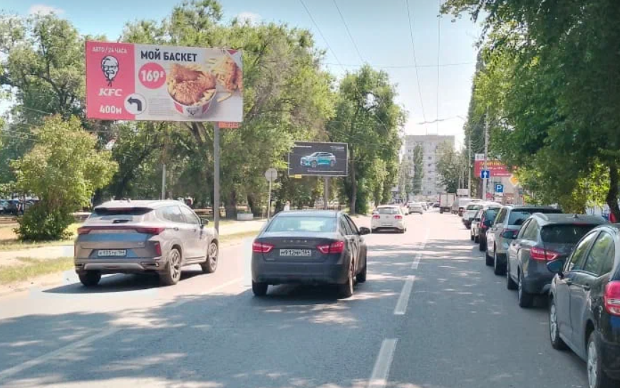 Фотография рекламного носителя, тип: Билборд 3x6, адрес: Большая Горная ул. Х Железнодорожная ул., Саратов, Саратовская область, Россия. Сторона А №554289