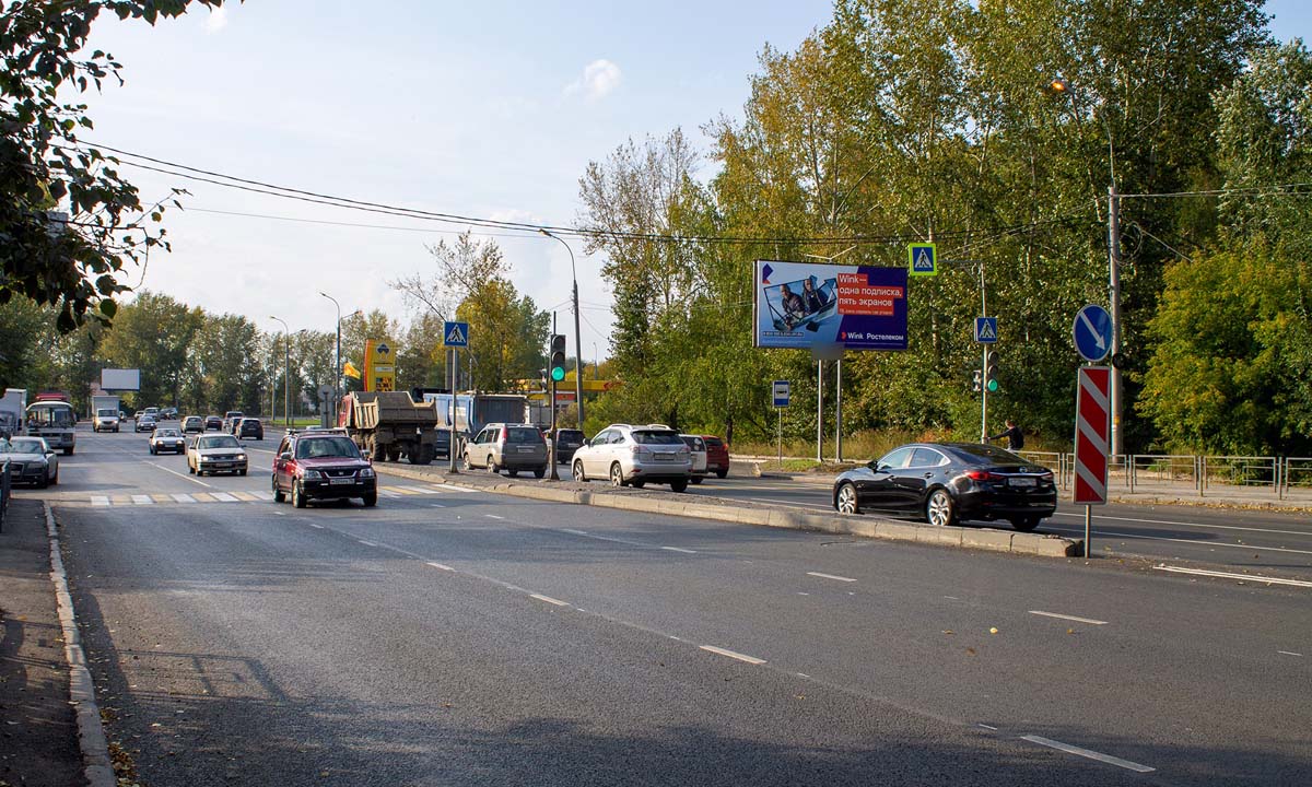 Фотография рекламного носителя, тип: Билборд 3x6, адрес: Смирнова ул., АЗС, Томск, Томская область, Россия. Сторона A №839724