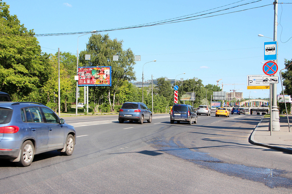 Фотография рекламного носителя, тип: Билборд 3x6, адрес: Минская ул., 250 м после Х с Кутузовским пр-т., Москва, Россия. Сторона Б1 №396945